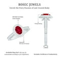 thumbnail image 5 of Rosec Jewels Lab Grown Ruby Oval Engagement Ring with Double Halo - Vintage Style Ruby Diamond Ring - AAAA Quality Certified, 18K White Gold, US 4.50, 5 of 8