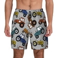 thumbnail image 2 of Goofa Color Tractor Printed Men's Swim Trunks Board Shorts Quick Dry Mens Swimming Trunks with Compression Liner,Breathable Fit Hawaii Beach Shorts-Large, 2 of 8