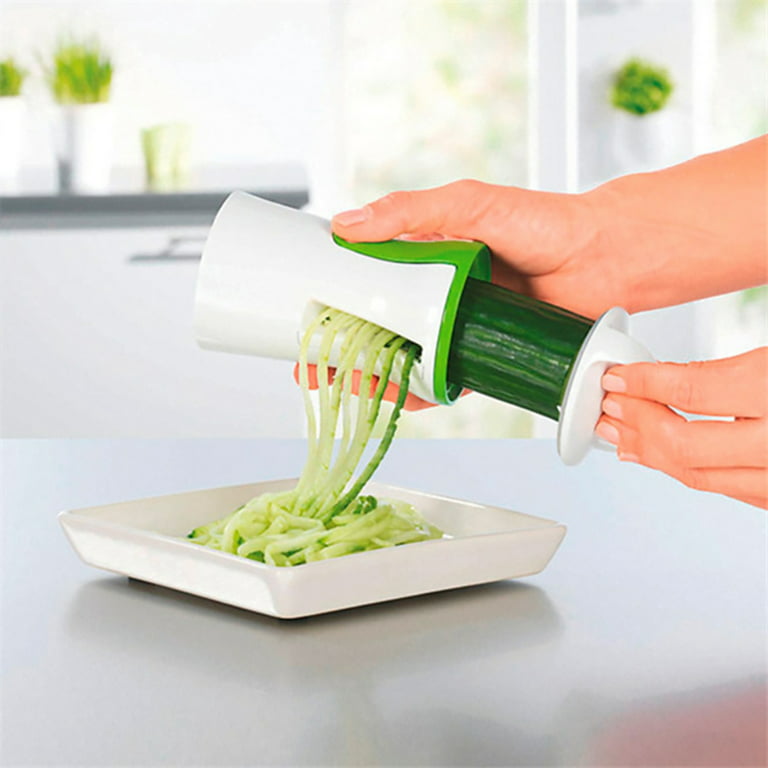Upgraded 5 in1 Handheld Spiralizer Vegetable Slicer, Heavy Duty Veggie  Spiral Cutter with Container, Carrot,Cucumber, Zucchini,Onion Spaghetti  Maker