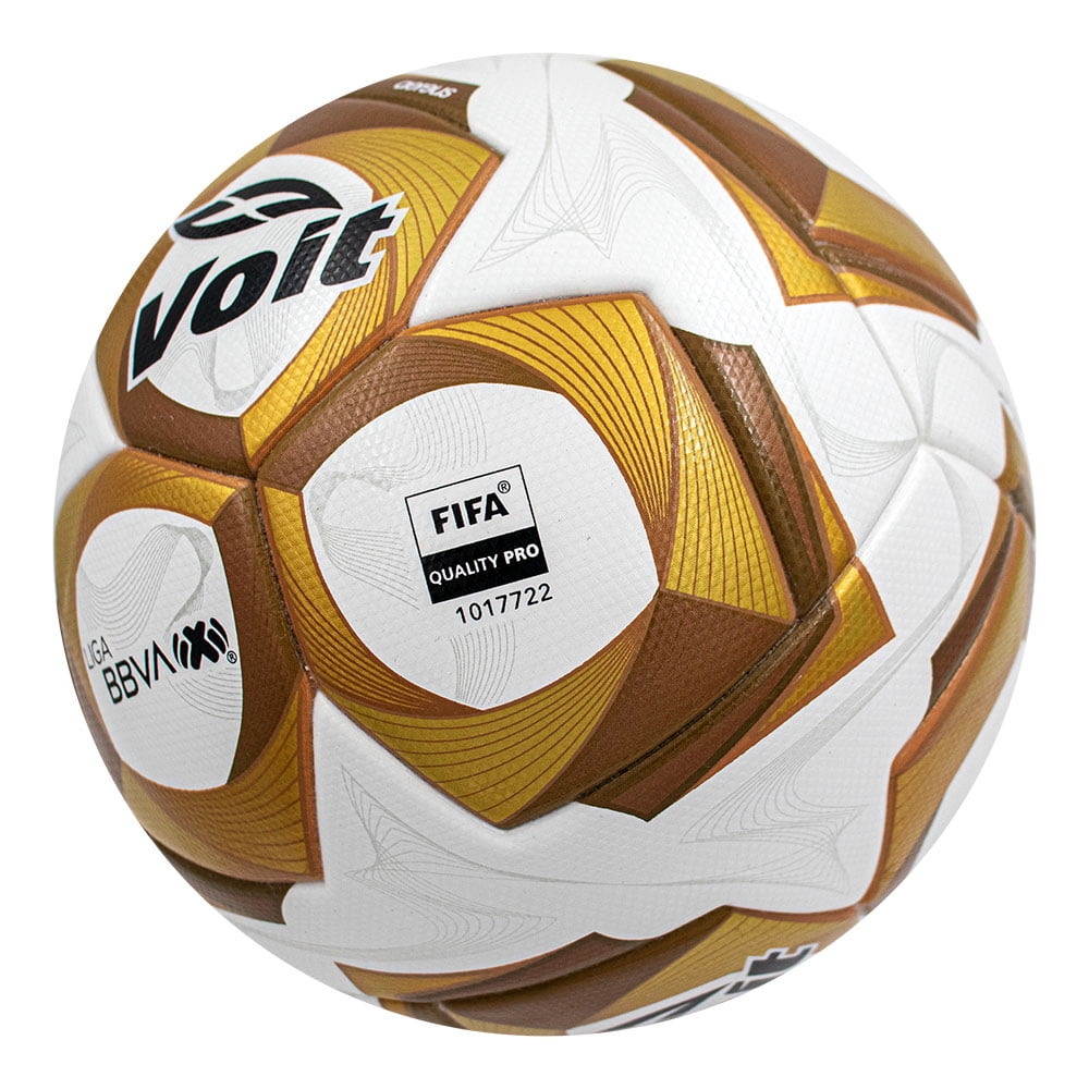 Voit Official Match Soccer Ball, FIFA Quality Pro Certified, Size 5, White and Gold, Professional Competition Grade