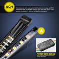 thumbnail image 6 of 3Pcs 60" Tailgate Light Bar Triple Row Tail Light Bar with 4-Way Flat Connector for Pickup Trailer SUV RV Van Full Function Red Brake White Reverse Amber Turn Signal No Drill Install, 6 of 7