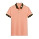 thumbnail image 4 of Mens Casual Manga Corta Botón Abajo Camisas de Color Sólido Botón Turndown Cuello Blusa Camisa, Poliéster, 4 of 5