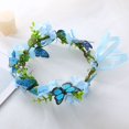 thumbnail image 2 of Bmisegm Headbands for Girls Boho Floral Summer Photo Headpiece for Kids Toddler Outdoor Hair Accessories for Girls 2-8Y Blue,One Size, 2 of 3