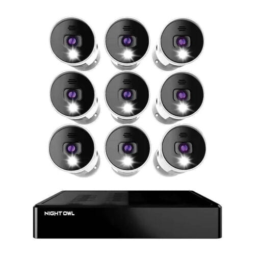 Night Owl 16 Channel 4K Bluetooth DVR with 2TB Hard Drive and 9 Wired