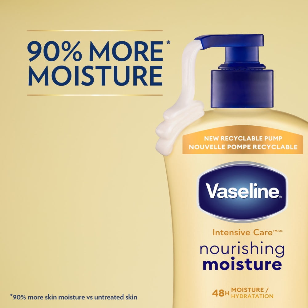 Pack of 2 Vaseline Intensive Care Nourishing Moisture Body Lotion, 20.3 fl oz (Package May Vary)