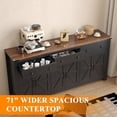 thumbnail image 2 of Lafnest 71" Farmhouse Sideboard with 6 Barn Doors & 3 Drawers,Buffet Cabinet for Kitchen & Dining Room,Black, 2 of 7