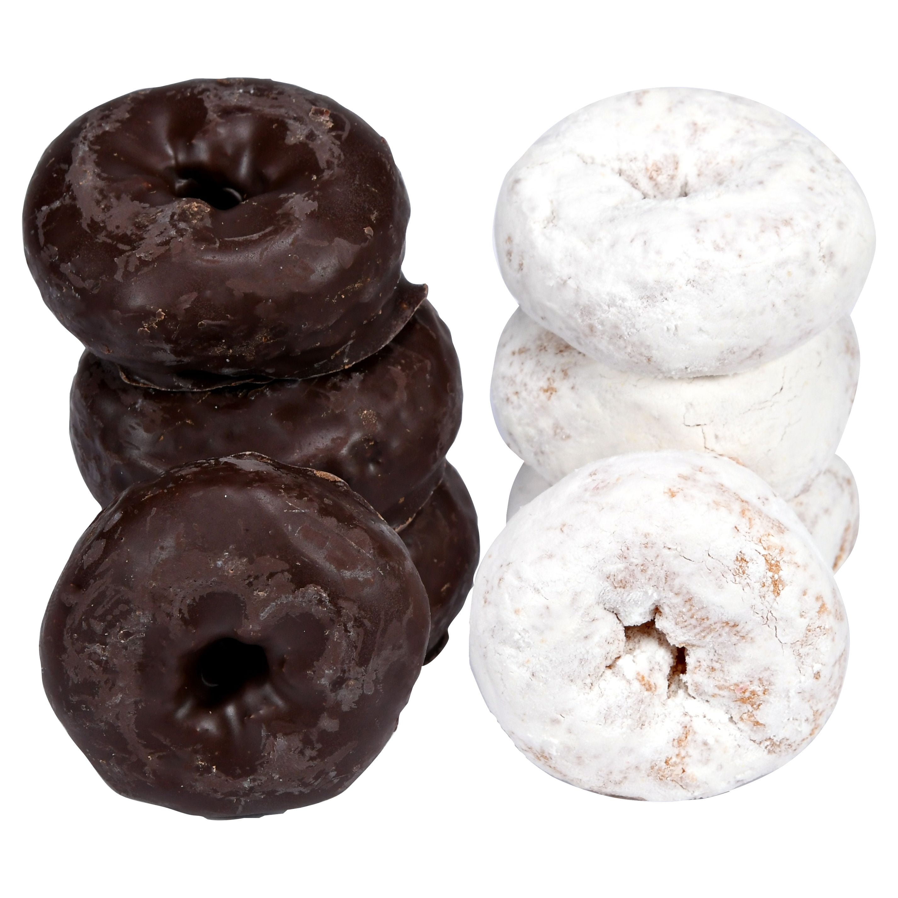 Great Value Donut Variety, Frosted Chocolate & Powdered Sugar, 22 oz, 12 Count