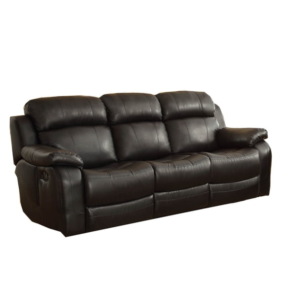 Lexicon Marille Double Reclining Sofa with Center Drop-Down Cup Holders in Black