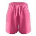 thumbnail image 5 of DDAPJ pyju Cotton Linen Shorts for Women Elastic Waist Drawstring Casual Summer Beach Shorts Comfy Lounge Shorts with Pockets Hot Pink L, 5 of 6