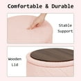 thumbnail image 2 of PINPLUS 16.9" Storage Ottoman with Tray Collapsible Foot Rest Stool Seat for Living Room Pink,Sherpa Fabric, 2 of 7