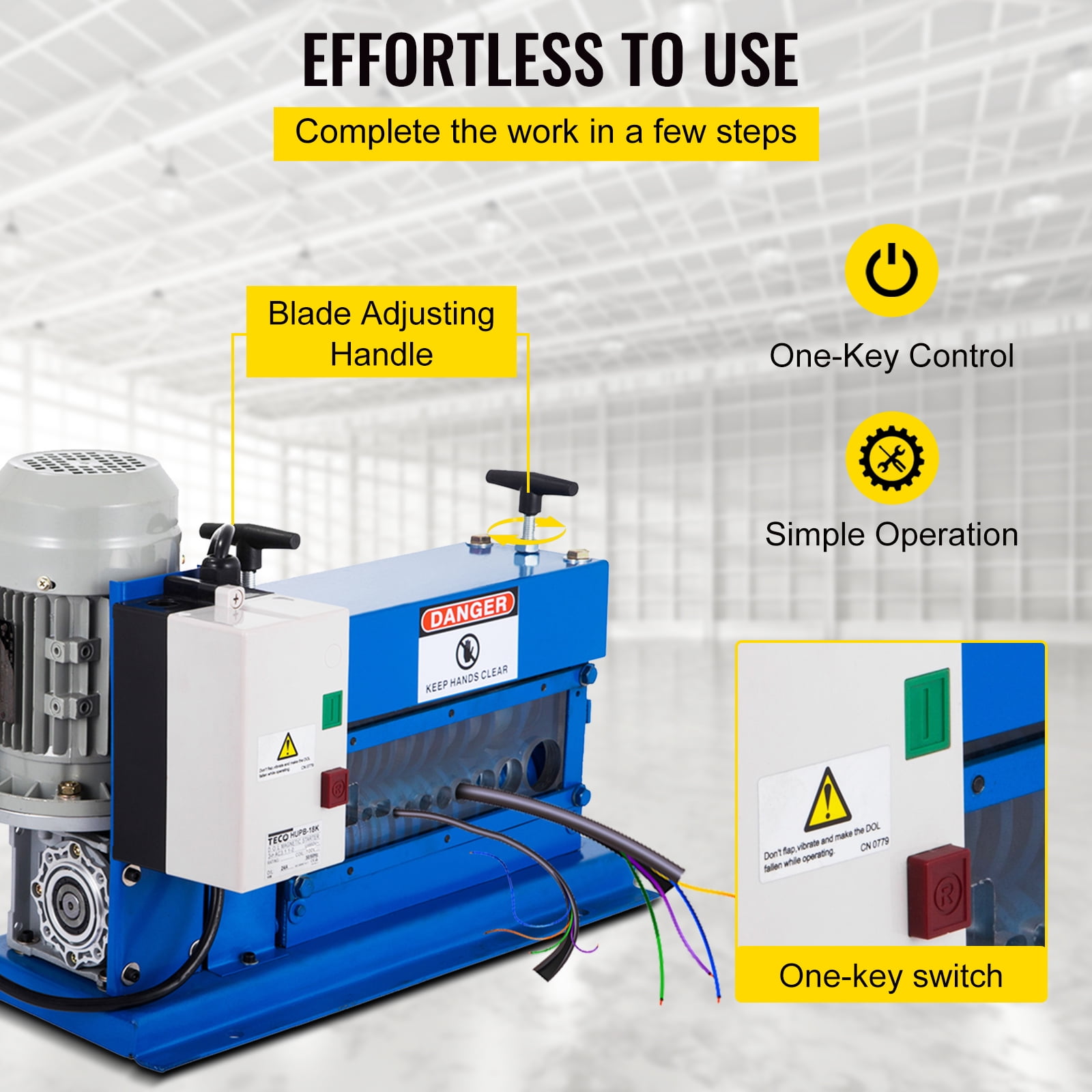 KFFKFF 0.06 inch -1.5 inch,Portable Cable Wire Stripper Machine 11 Channels 10 Blades