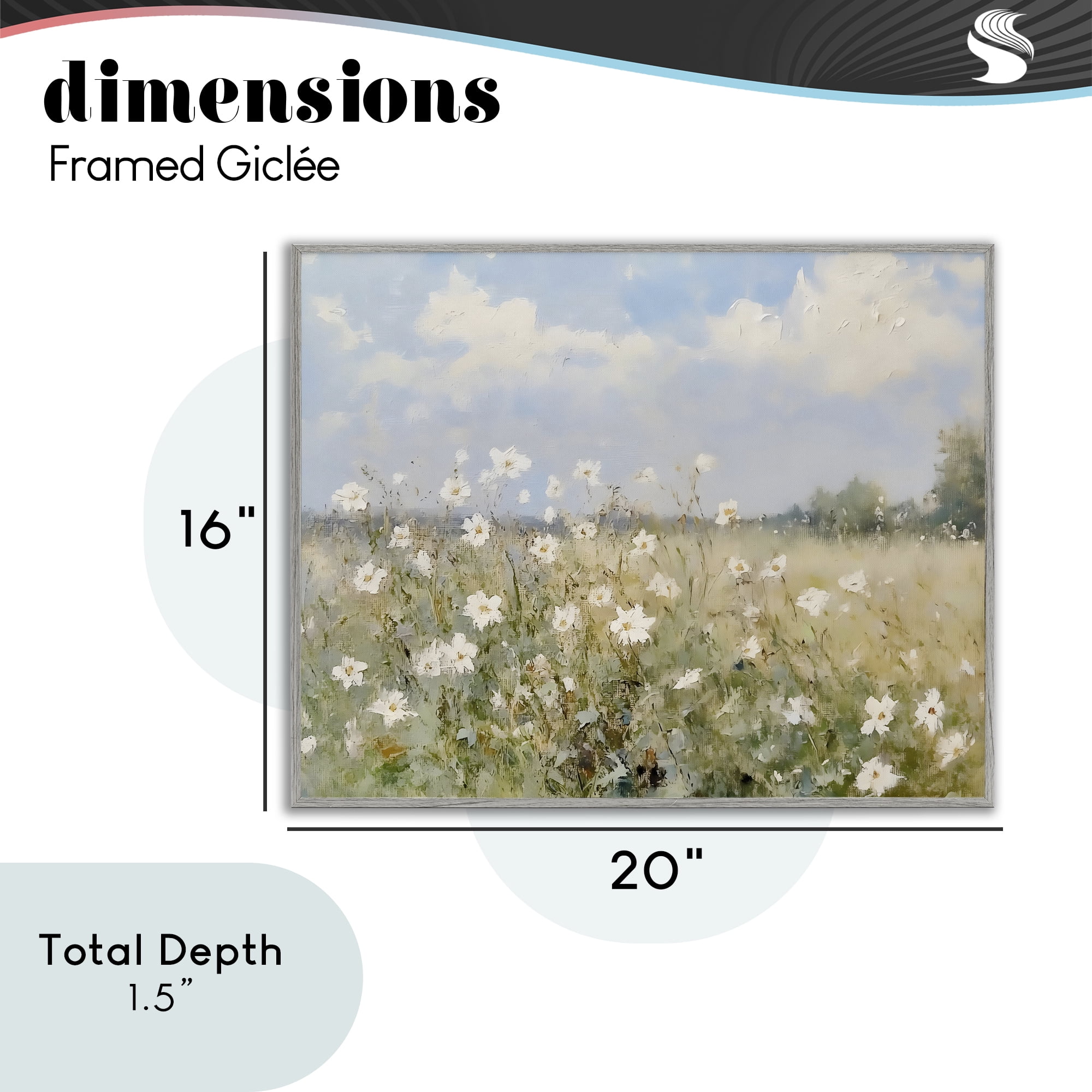Stupell Industries Neutral Wildflower Field in Bloom Gray Framed Giclee Art, design by LSR Design Studio