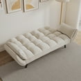thumbnail image 3 of Sofa Bed, Convertible Sofa, Small Apartment Furniture&nbsp;2 Seater Sleeper with 3 Position Adjustable Backrest, Transforms into Bed, Polyester Upholstery, Beige, 74 Inch, 3 of 9