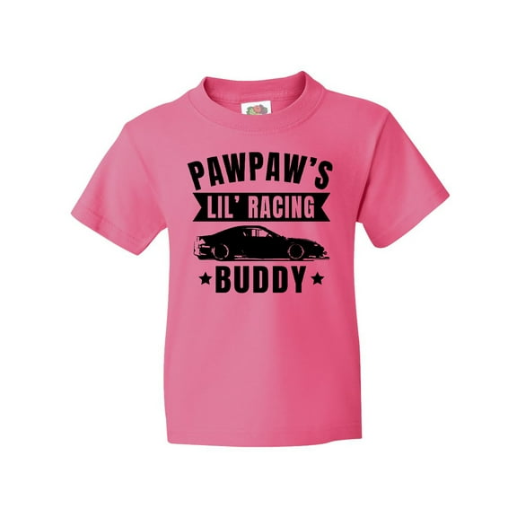 Inktastic Pawpaw's Lil' Racing Buddy with Car Silhouette Youth T-Shirt