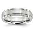 thumbnail image 1 of Cobalt Ridged Edge 6mm Wedding Band Ring Man Classic Flat W/edge  For Dad Mens  For Him, 1 of 11