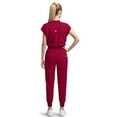 thumbnail image 3 of Scrubs for Women Set Medical Nurse Uniform 8 Pocket Comfort Stretch Stand-up Collar Top and Jogger Pant Dark Red L, 3 of 8