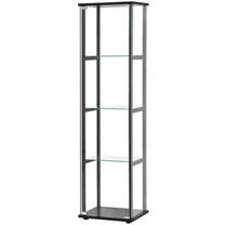 Kingfisher Lane 4 Shelf Glass Curio Cabinet in Black