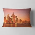 thumbnail image 2 of Designart Shanghai Skyline at Dawn - Cityscape Photo Throw Pillow - 12x20, 2 of 5