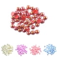 thumbnail image 3 of KLKCMS 100 Pieces Half Pearl Bead Flat Back 8mm Scrapbooking for DIY Craft pink, 3 of 9
