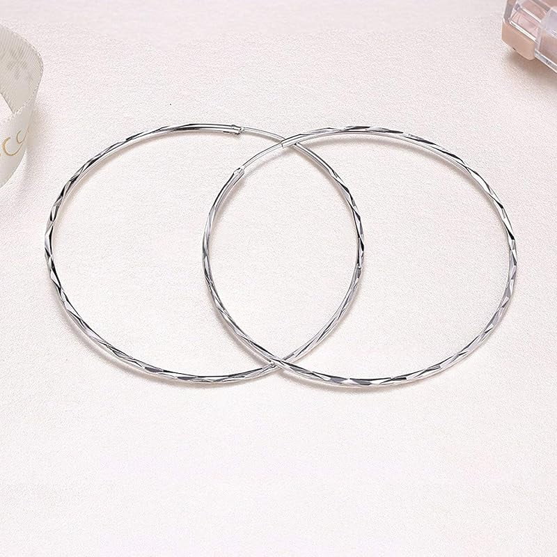 DOLIOX 925 Sterling Silver Circle Endless Hoop Earrings for Women 20 30 40 50 60 70mm