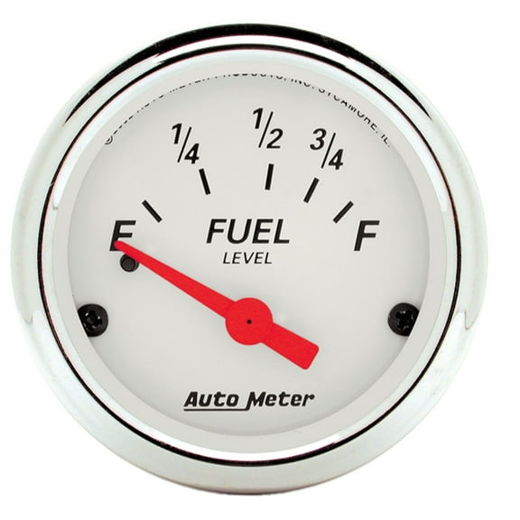 AUTO METER 1316 Arctic White Fuel Level Gauge 2 1/16 - Short Sweep/Electric