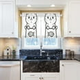 thumbnail image 5 of Yayeee Kitchen Curtains Tier Pair Light Filtering 27"x36" Rod Pocket Short Cafe Window Panel, Cute Chubby Cat, 5 of 7