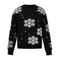thumbnail image 4 of Aboser Christmas Black Pullover Sweaters Womens Elegant Snowflake Knitted Pullover Top Fashion Crewneck Jumper Sweater Fall Winter Warm Blouse, 4 of 5