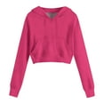 thumbnail image 5 of UQJfacai Girls Cropped Hoodie Y2k Fleece Pullover Sweatshirts with Pocket Kids Fall Winter Casual Long Sleeve Crop Tops 4-12 Years, 5 of 8