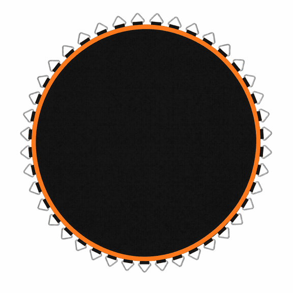 12' Trampoline Replacement Mat, 72 V-Hooks, Fits 5.5" Springs, for Backyard Old Trampoline Surface Upgrade, Orange (Spring & Frame Not Included)