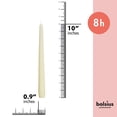 thumbnail image 3 of Bolsius Ivory Taper Candles, 10" European Quality Dripless Unscented Candles, 8 Hour Long Candle Sticks, 4-Pack, 3 of 9