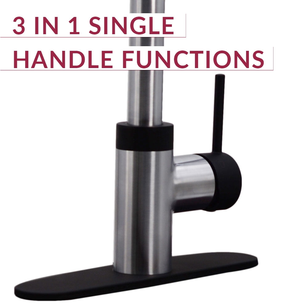 Westbrass KH31B-62 HotMaster 3 in 1 Single Handle Dual Waterway Kitchen Faucet, Matte Black