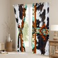 thumbnail image 3 of Cowhide 30%-50% Blackout Curtains Western Curtains,Black and White Highland Cow Print Curtains & Drapes Exotic Aztec Diamond Farm Animals Bull Cattle Skin Room Decor Cowboys Gifts, 3 of 6
