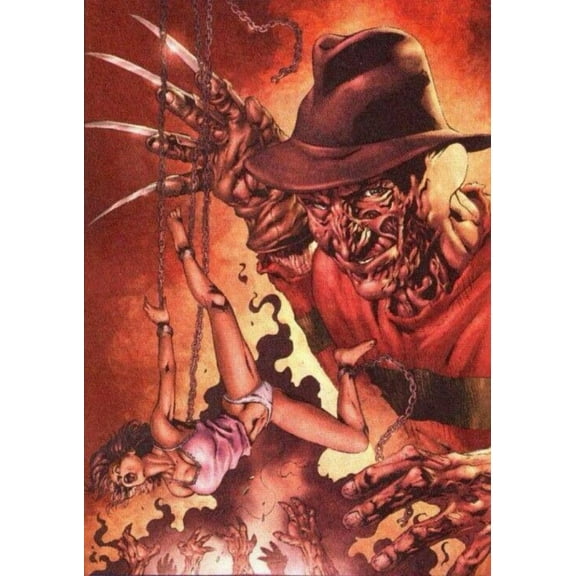 DIY 5D Freddy Krueger Diamond Art Painting by Number Kits Crystal Rhinestone Diamond Embroidery Paintings Arts Craft for Home Wall Decor Halloween (12 X 16 Inch)