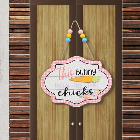 

Giyblacko HangsEaster Door Hanging Wall Wooden Hanging Color American Style Garden Decoration