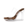 thumbnail image 7 of BLISSFUL STEP Women's Platform Clear Block Heel Slide Sandals Leopard 7.5, 7 of 7