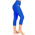 thumbnail image 1 of Women’s Textured Active Capri with High Waist and Side Pockets-Royal Blue M/L, 1 of 3