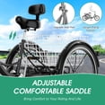 thumbnail image 6 of Lilypelle Adult Tricycles 7 Speed 20/24/26 inch Three Wheel Bike Cruiser Trike with Low-Step Through Frame/Large Basket for Men, Women, Seniors, 6 of 11