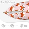 thumbnail image 5 of Haiem cute fox pink Print Velvet Soft Solid Decorative Square Throw Pillow Covers Set with Elegant Piping Christmas Cushion Case for Sofa Bedroom Car-16"x16", 5 of 8
