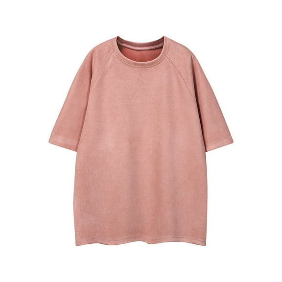 Jgppe Men's Unisex Washed Tees Short Sleeve Loose Casual Basic Tee Tops Round Neck Plus Size Shirts