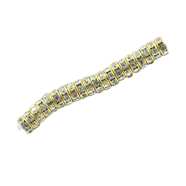 Naiovety 100 piezas de Rondelles de diamantes de imitación hechos a mano cuentas espaciadoras suministros de joyería cristal multicolor accesorios de Artesanía Oro 8MM100 Piezas Naiovety HA062301-10