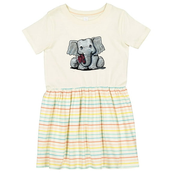 Inktastic Kiniart Elephant Girls Toddler Dress