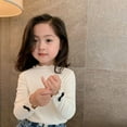 thumbnail image 1 of Toddler Girls Long Sleeve Cotton Tee Shirts Ruffle Lace Mock Turtleneck Basic Blouse Outfit Tops, 1 of 5