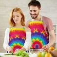 thumbnail image 3 of Rainbow Tie Dye Mandala Pattern Apron-Garden Aprons for Women with Pockets-Cotton Linen Waterproof Kitchen Cooking Gardening Aprons Adjustable for Kitchen,Cooking,BBQ and Salon 33x27 Inch, 3 of 7