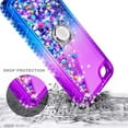 thumbnail image 4 of Nagebee Case for iPod Touch 7th 6th 5th Generation, iPod Touch 7 6 5 Gen with Screen Protector, Liquid Glitter Floating Bling Diamond [Ring Holder & Wrist Strap] Women Girls (Purple/Blue), 4 of 7