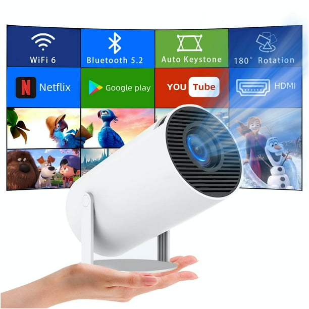 Proyector portátil WiFi Bluetooth: Mini proyector Auto Keystone para iOS, Android, portátil, TV Stick, HDMI, USB (HY300)