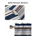 thumbnail image 6 of Grey Navy Blue Striped Living Room Curtains 2 Panel, Farmhouse Stripes Modern Abstract Art Cafe Window Treatment, Extra Long Farmhouse Bedroom Bathroom Kitchen Curtains Drapes 104"x72", 6 of 6