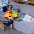 thumbnail image 3 of Colorful Abstract Pattern Wearable Oversized Blanket,Wearable Blanket Hoodie for Adults,Cozy Hooded Blankets with Super Pockets,Super Warm Fuzzy Pullover for Women & Men, 3 of 6