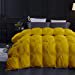 thumbnail image 3 of Gold All Season Down Pin-Tuck Comforter- Oversized King Size 116 x 98 Inches 1 pc Pinch Pleated Comforter 600 GSM & 4-Corner Tab's 100% Egyptian Cotton- Gold Solid, 3 of 15