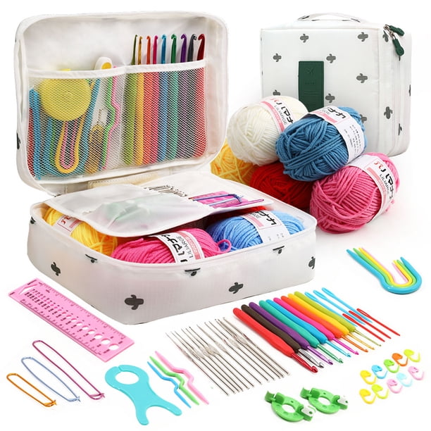 Almacenamiento Kits Ganchillo para Principiantes Con 5 Grupos Lana para Guantes Bricolaje (Cactus)