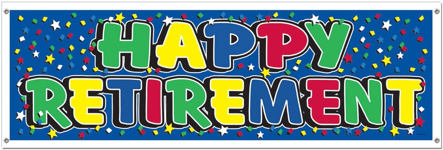 Happy Retirement Sign Banner Party Accessory (1 count) (1 ...